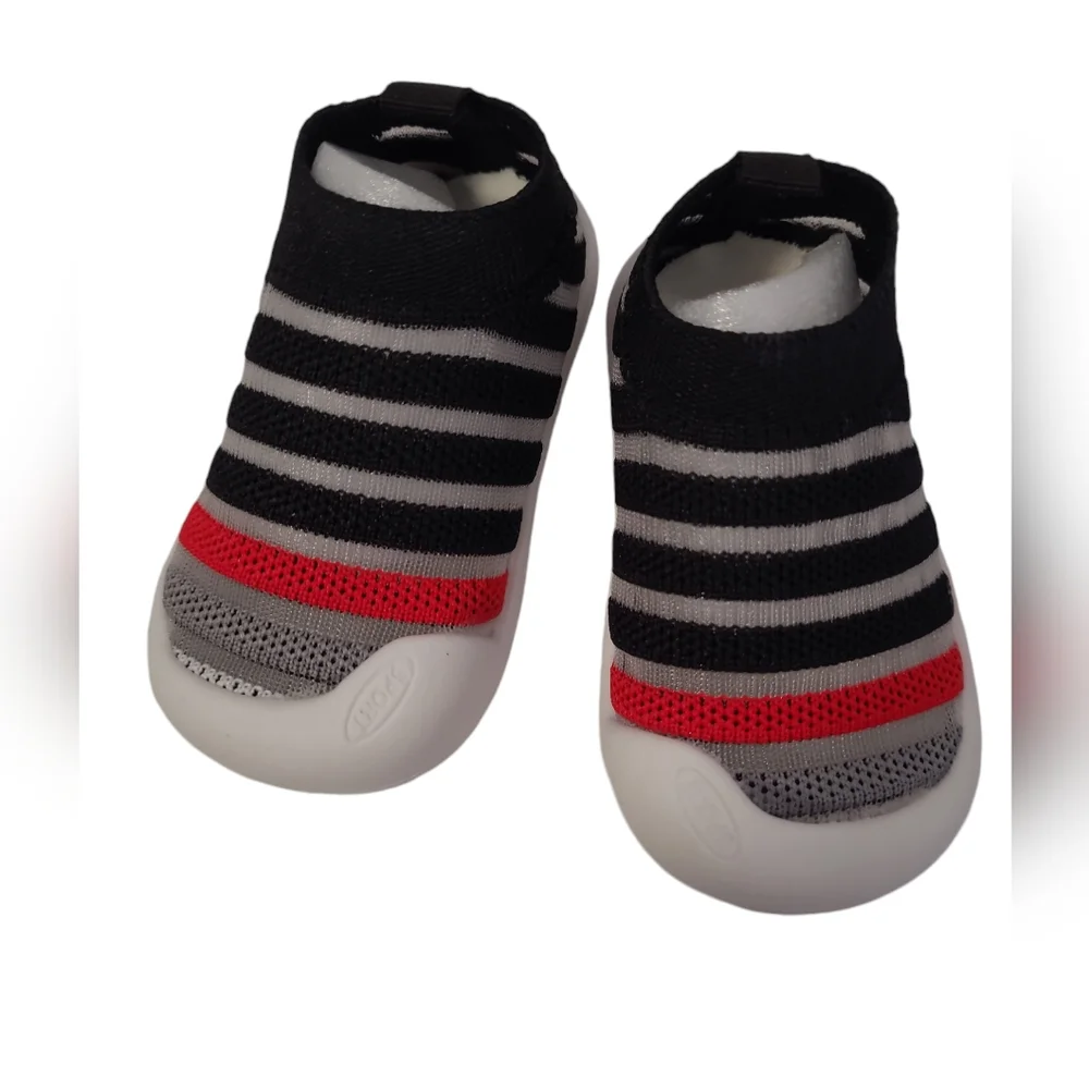 Baby Shoes Boy Girl Infant Striped Sneakers Non Slip First Walkers 9-12 Months